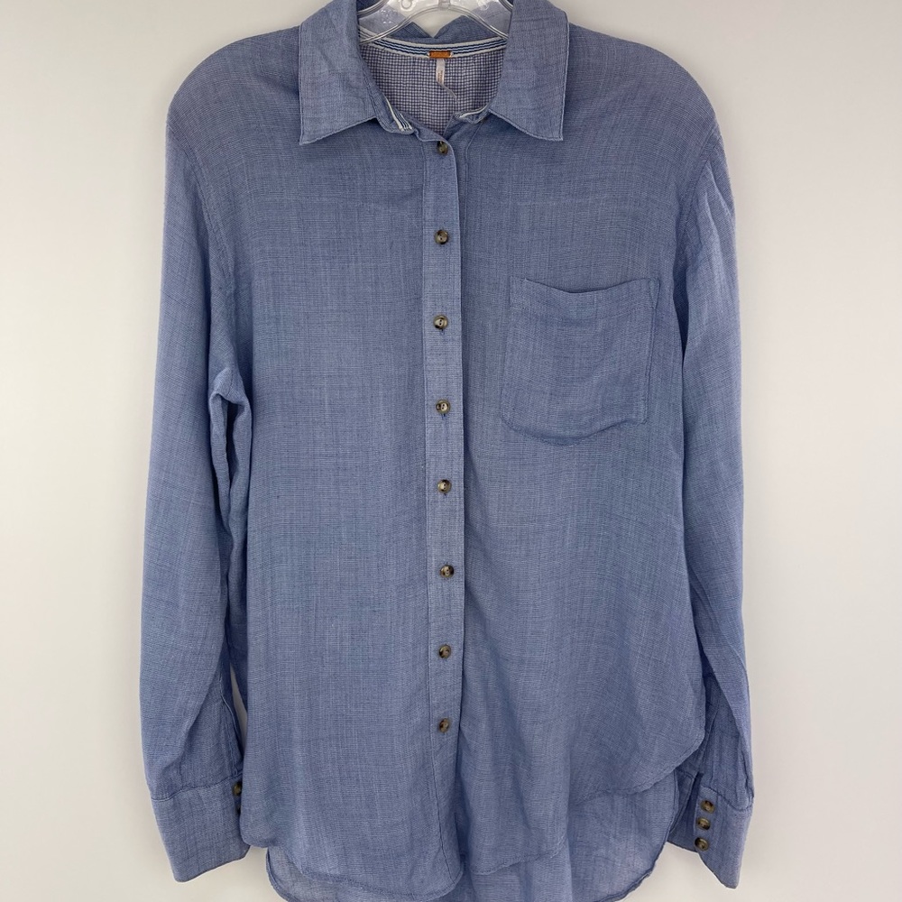 Free People That’s A Wrap Shirts Blue Size S - Picture 12 of 12